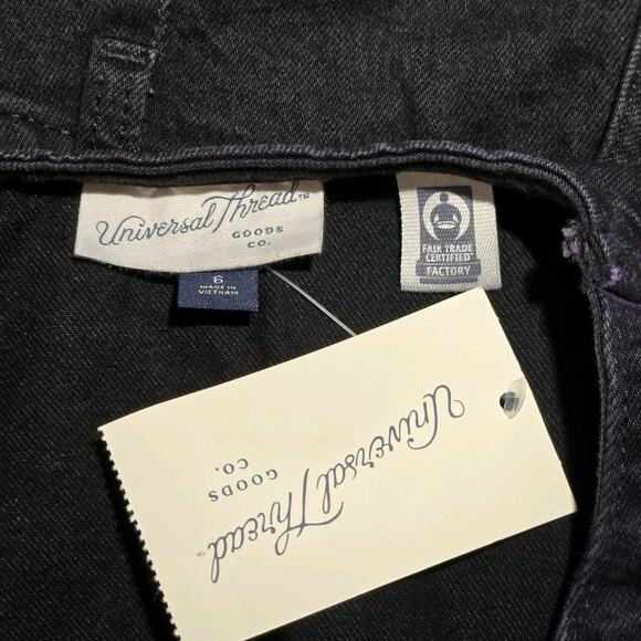 Black Denim Tailored 1 Pc Sleeveless Jumpsuit Size 6 Moto Grunge Military Punk - Picture 10 of 11